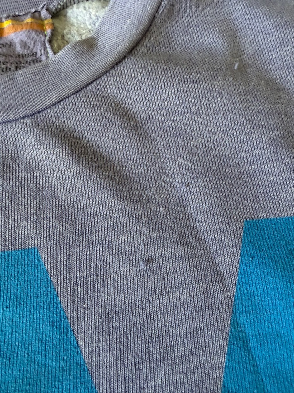 Aviator Nation Lavender Crewneck with Blue & Warm Stripe Logo - Picture 2 of 3